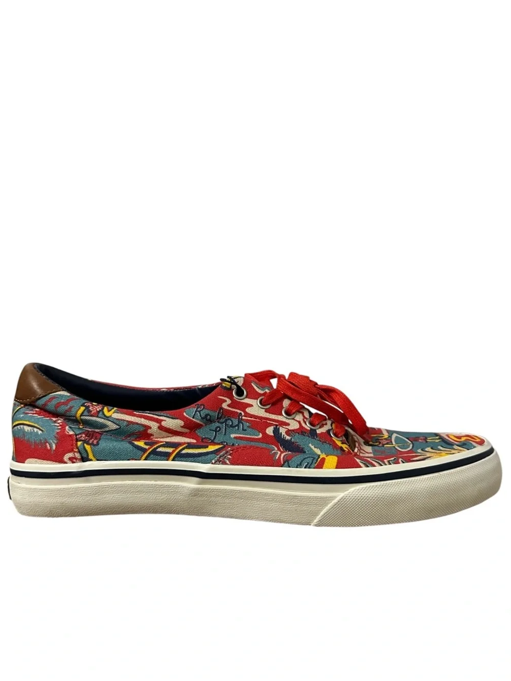 Polo Ralph Lauren Men’s Thornton III Aloha Low Top Hawaiian Canvas Sneakers 10